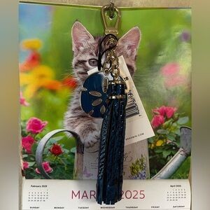 NWT Brahmin Blue Sand Dollar Sapphire Tassel Keychain